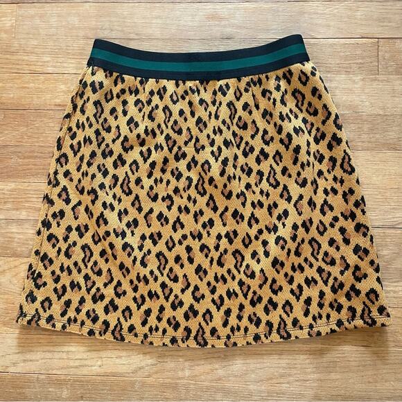 THML leopard animal print a line mini skirt size medium M B8 - Picture 1 of 4